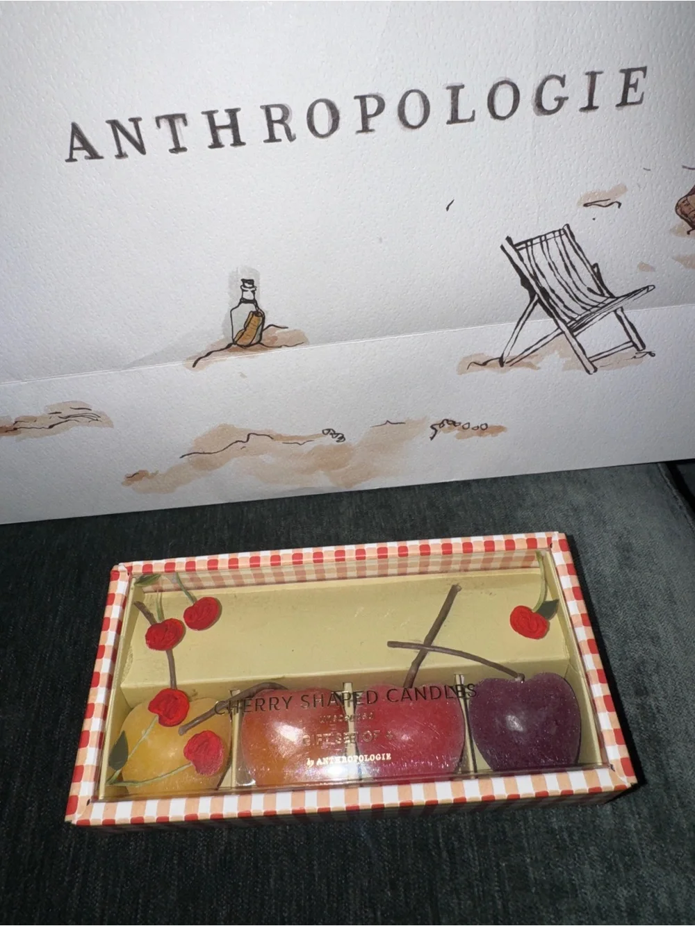 NEW Anthropologie Cherry Shaped Wax Decorative Candles, Set of 4 🍒
